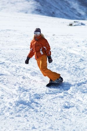 snowboarding woman